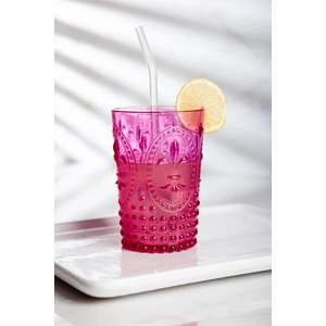 EW's Kitchenware Akrilik Pembe Kısa Bardak & Su Meşrubat Kahve Yanı Bardağı 400 ml (Cam Değildir )