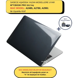 Macbook Pro Kılıf 16.2 inç M1-M2-M3, Parlak Kristal (Touchbarsız 16.2" Pro) A2485 A2780 A2991 ile Uyumlu