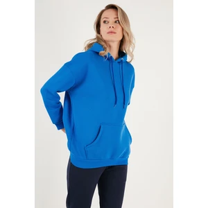 Regular Fit Pamuklu Kapüşonlu Yaka Şardonlu Kışlık Sweat Kadın Sweat 5863854