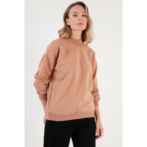 Pamuklu Dik Yaka Basic Örme Sweat Bayan Sweat 5863323
