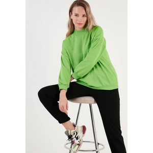 Pamuklu Dik Yaka Basic Örme Sweat Bayan Sweat 5863323