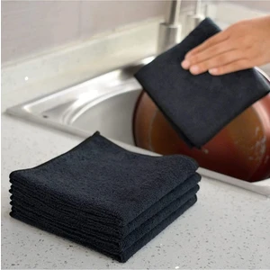 Diamond Seri Siyah Renk Mikrofiber Temizlik Bezi 40x40 cm 3 Adet Yüksek Emicilik