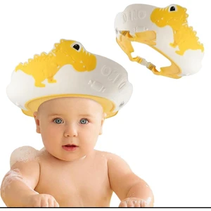 Mooie Baby's Dino Banyo Şapkası , Slikon Çocuk Duş Tacı , Sevimli Dinazor , Ayarlanabilir Tasarım, 6AY-9YAŞ