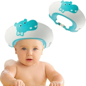 Mooie Baby's Hippo Banyo Şapkası , Slikon Çocuk Duş Tacı , Sevimli Hipopotam , Ayarlanabilir Tasarım, 6AY-9YAŞ