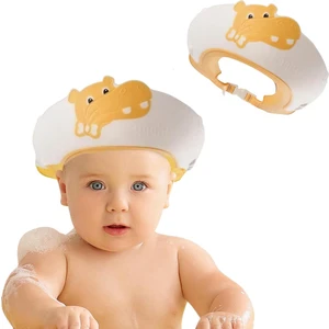Mooie Baby's Hippo Banyo Şapkası , Slikon Çocuk Duş Tacı , Sevimli Hipopotam , Ayarlanabilir Tasarım, 6AY-9YAŞ