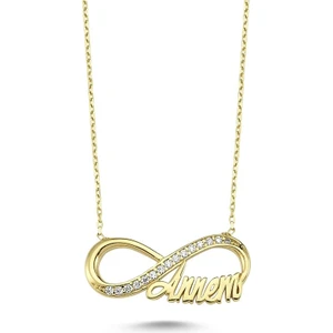 Altın Sonsuzluk Annem Kolyesi