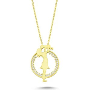 Gümüş Anne Bebek Kolyesi