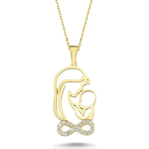 Gümüş Anne Bebek Kolyesi