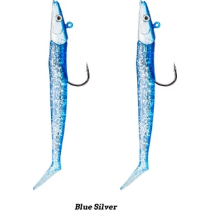 Zand Eel 11CM 7GR-14GR Double Body+Head Silikon Balık - Blue Silver
