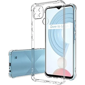 Realme C21Y Köşeli Şeffaf Anti Shock Silikon Kılıf