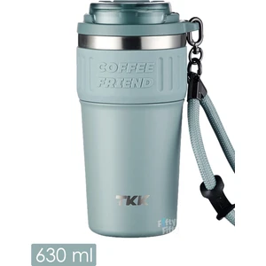 Tkk 630 ml Özel Seri Çelik Mug Kahve Bardağı Pipetli rahat Içim 6 Saat Sıcak 12 Saat Soğuk Termos -2023 630 ml