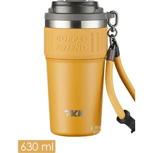 Tkk 630 ml Özel Seri Çelik Mug Kahve Bardağı Pipetli rahat Içim 6 Saat Sıcak 12 Saat Soğuk Termos -2023 630 ml