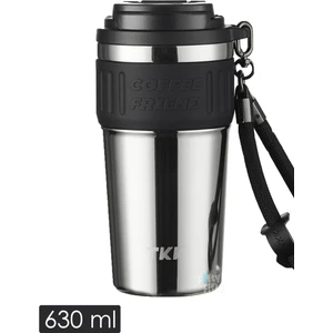Tkk 630 ml Özel Seri Çelik Mug Kahve Bardağı Pipetli rahat Içim 6 Saat Sıcak 12 Saat Soğuk Termos -2023 630 ml