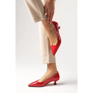 Mio Gusto Carmen Kırmızı Rugan Kısa Topuklu Ayakkabı