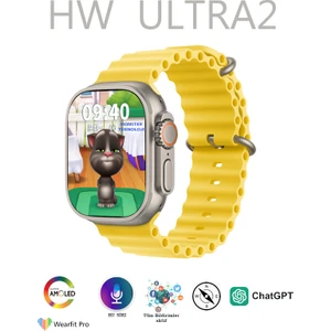 2023 Hw Series Ultra 2 Upgrad Akıllı Saat 2.01 Inç 380MAH Amoled Ekran Hediye Kordonlu