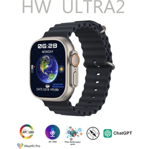 2023 Hw Series Ultra 2 Upgrad Akıllı Saat 2.01 Inç 380MAH Amoled Ekran Hediye Kordonlu