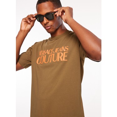 Versace Jeans Couture Bisiklet Yaka Haki Erkek T-Shirt Fiyatı