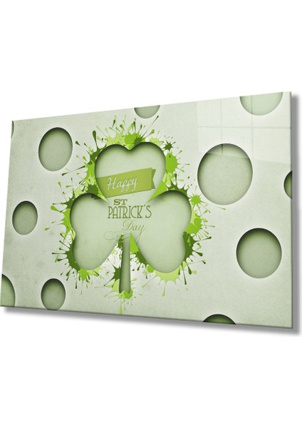  Patricks Day Yeşil Cam Tablo