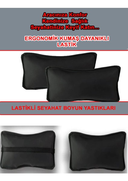 Mını Cooper Countryman Uyumlu Oto,araç Boyun Yastığı Siyah Düz Deri
