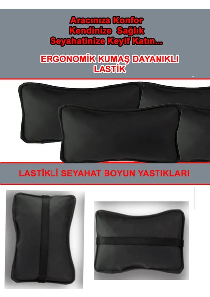 Mını Cooper Countryman Uyumlu Oto,araç Boyun Yastığı Siyah Düz Deri