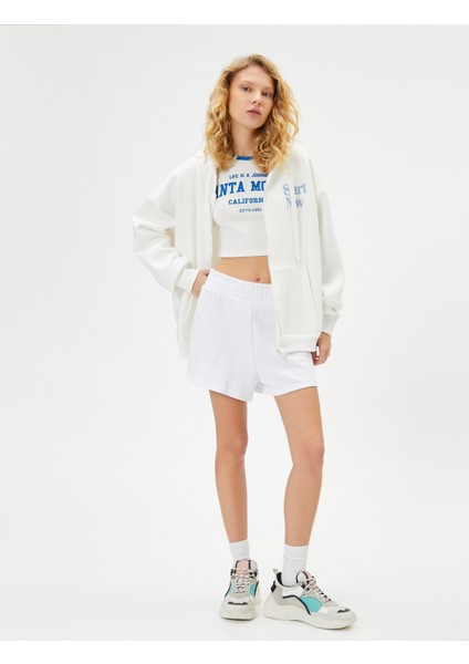 Fermuarlı Sweatshirt Kapüşonlu Arkası Baskılı Cepli Pamuk Karışımlı fiyatları