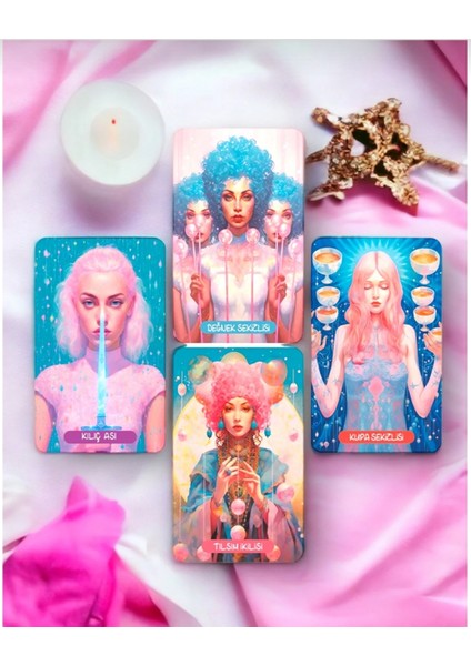 Pink Design Tarot Destesi - Pembe Tarot Destesi