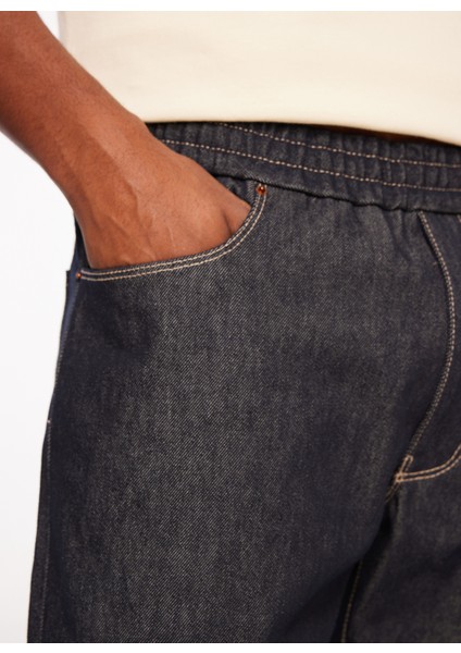 Lastikli Bel Jogger Erkek Denim Pantolon 6RZJ76 1500 Indıgo Denım fırsatları