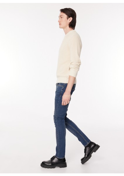 Normal Bel Slim Fit Erkek Denim Pantolon 23IU1M02SK16020_PANTALONE 5 Tasche