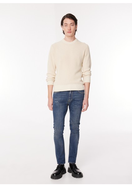 Normal Bel Slim Fit Erkek Denim Pantolon 23IU1M02SK16020_PANTALONE 5 Tasche fiyatları