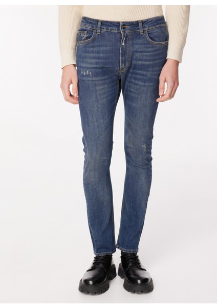 Normal Bel Slim Fit Erkek Denim Pantolon 23IU1M02SK16020_PANTALONE 5 Tasche modelleri