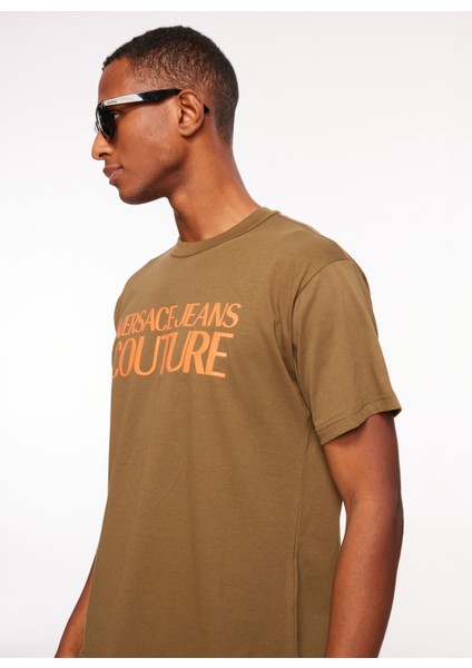 Bisiklet Yaka Haki Erkek T-Shirt 75GAHT03CJ00T107