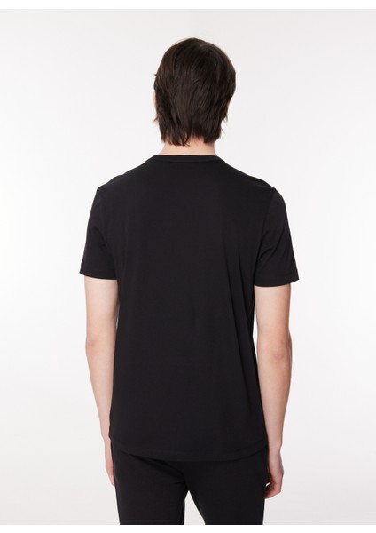 Bisiklet Yaka Düz Siyah Erkek T-Shirt 23IU1M0F018P400_T-SHIRT Jersey indirimleri