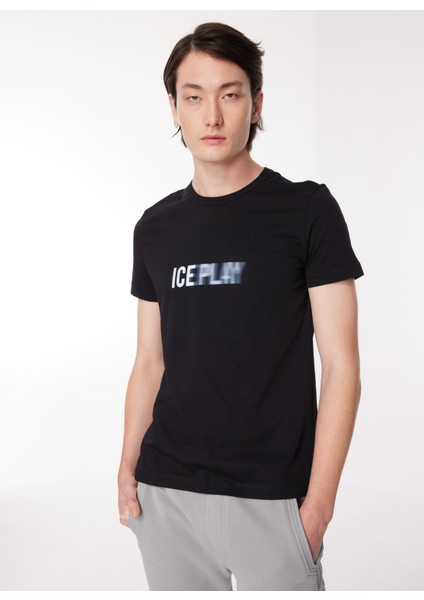 Bisiklet Yaka Düz Siyah Erkek T-Shirt 23IU1M0F013P400_T-SHIRT Jersey fiyatları