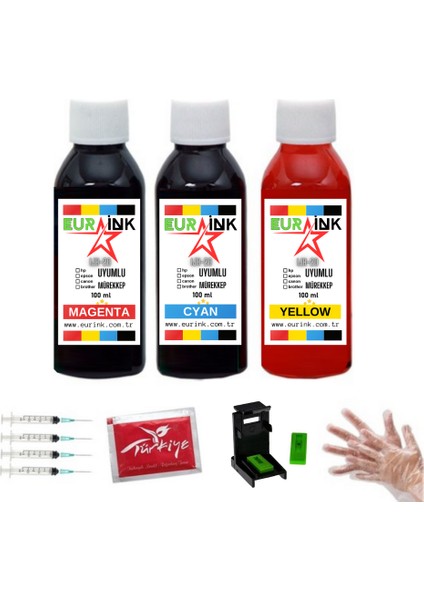 Canon MX340 Için Renkli Kartuş Dolum Seti