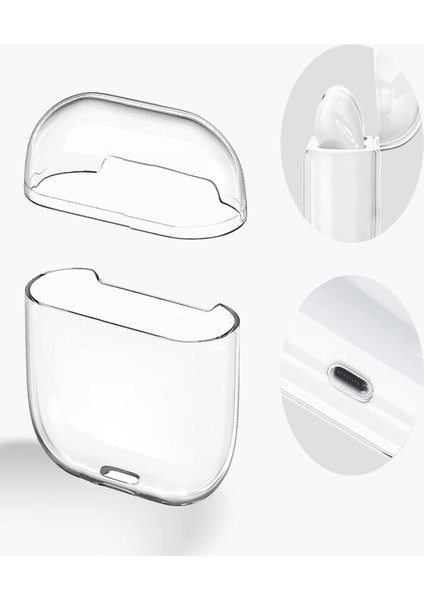 Apple Air Pods 2. Nesil ile Uyumlu Şeffaf Silikon Kılıf