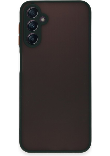 Caseworld Samsung Galaxy A54 Kılıf Kamera Korumalı Silikon Kenarlı Renkli Düğmeli Arkası Mat Arka Kapak - Yeşil