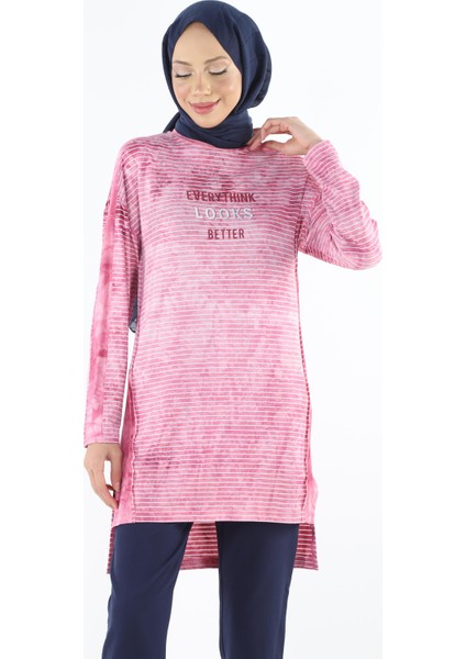2186_Batik Desen Görünümlü Baskılı Tesettür Tunik fiyatları