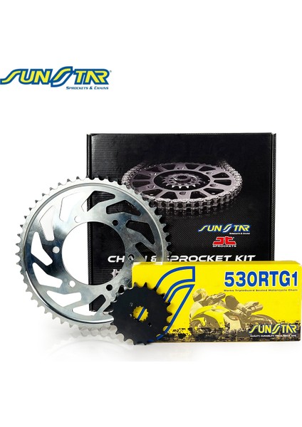 Zincir Dişli Seti Kawasakı Zzr / ZX-14R (1400 Cc) (2006-2010) / Zincir : 530RTG1 (GOLD)-116 / Dişli: (17T) - Jt (41T)