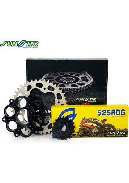 Zincir Dişli Seti Ducatı Monster (796 Cc) (2011-2015) / Zincir : 525RDG (ÇELIK)-104 / Dişli: (15T) - Jt (39T)