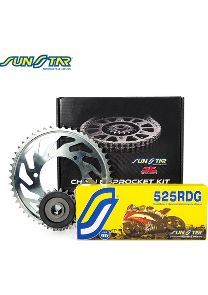 Zincir Dişli Seti Yamaha Mt-07 Tracer (700 Cc) (2016-2019) / Zincir : 525RDG (ÇELIK)-114 / Dişli: Jt (16T) - (43T)