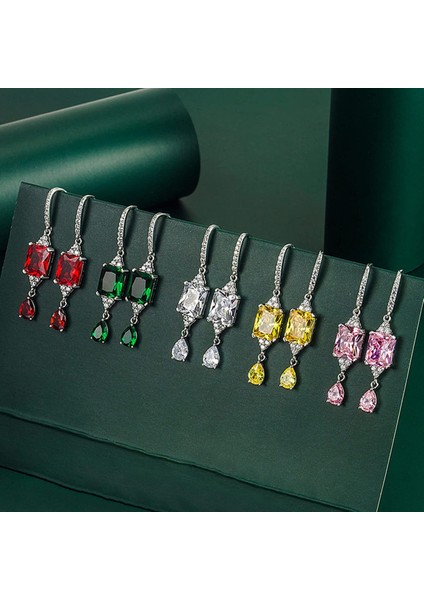 Çift Kanca Su Damlası Şekilli Yapay Elmas Takı Vintage Uzun Ömürlü Damla Günlük Giyim Partisi Sarı Küpe (Yurt Dışından) modelleri