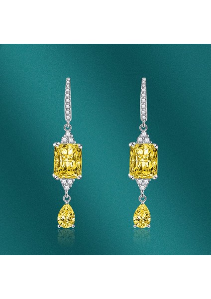 Çift Kanca Su Damlası Şekilli Yapay Elmas Takı Vintage Uzun Ömürlü Damla Günlük Giyim Partisi Sarı Küpe (Yurt Dışından) fırsatları