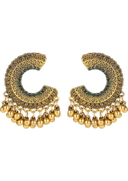 Rechicgu Etnik Bali Jhumka Jhumki Lotus Meksika Çingene Dangle Geleneksel Kulak Çıtçıt Küpe (Yurt Dışından)