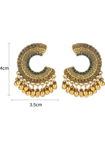 Rechicgu Etnik Bali Jhumka Jhumki Lotus Meksika Çingene Dangle Geleneksel Kulak Çıtçıt Küpe (Yurt Dışından) modelleri