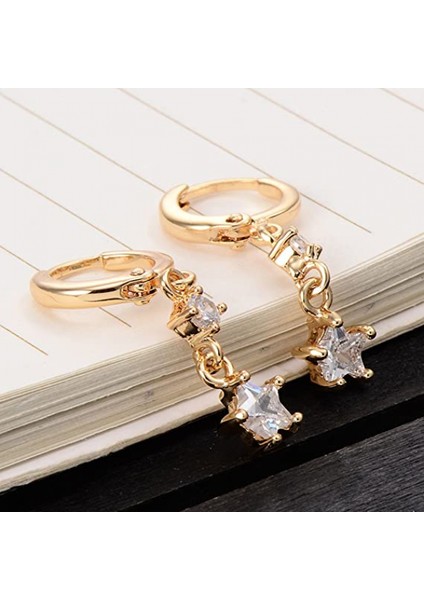 Zarif Yıldız Küp Göktaşı Halka Kadın Kız Antişekil Kaplama Küpe (Yurt Dışından) fiyatları