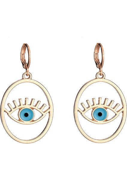 Kadın Kaplama Nazar Küçük Dangle Hoop Huggie Kadın Takı Küpe (Yurt Dışından)