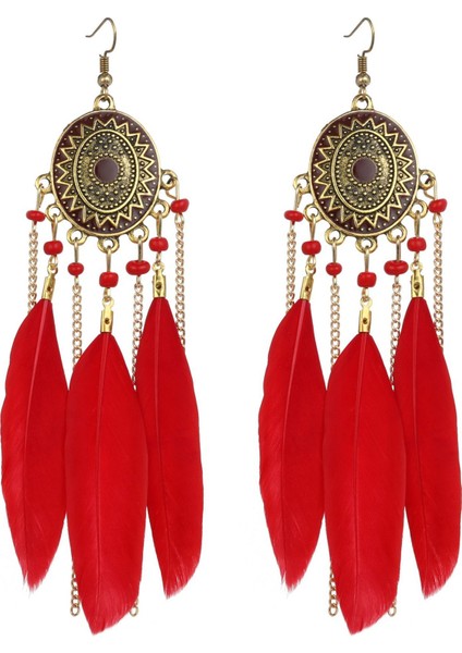 Vintage Tüy Moda Zincir Püskül Takı Bohem Etnik Küpe (Yurt Dışından)