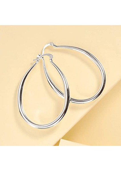 Oval Yüzük Piercing Takı Kadınlar Basit Moda Zarif Alaşım Mücevher Aksesuar Kadın Kadınların Cadılar Bayramı Noel Gümüş Küpe (Yurt Dışından) fiyatları