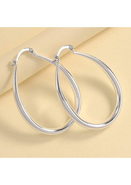 Oval Yüzük Piercing Takı Kadınlar Basit Moda Zarif Alaşım Mücevher Aksesuar Kadın Kadınların Cadılar Bayramı Noel Gümüş Küpe (Yurt Dışından) modelleri