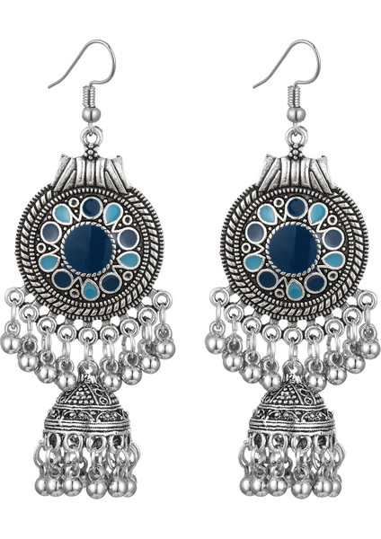 Hint Takı Vintage Yuvarlak Boho Antika Etnik Çingene Bells Kadın Küpe (Yurt Dışından)